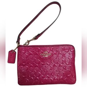 Coach Pink Patent Leather Wristlet F64652